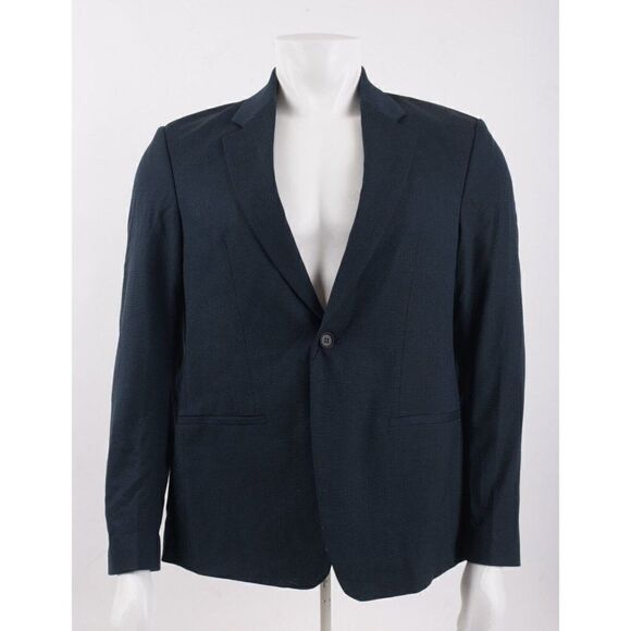 Zara Mens Suit Jacket Coat Blazer Melange US 38 EUR 48 Navy Blue 5629/119 NWT